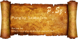 Purgly Szabolcs névjegykártya