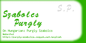 szabolcs purgly business card